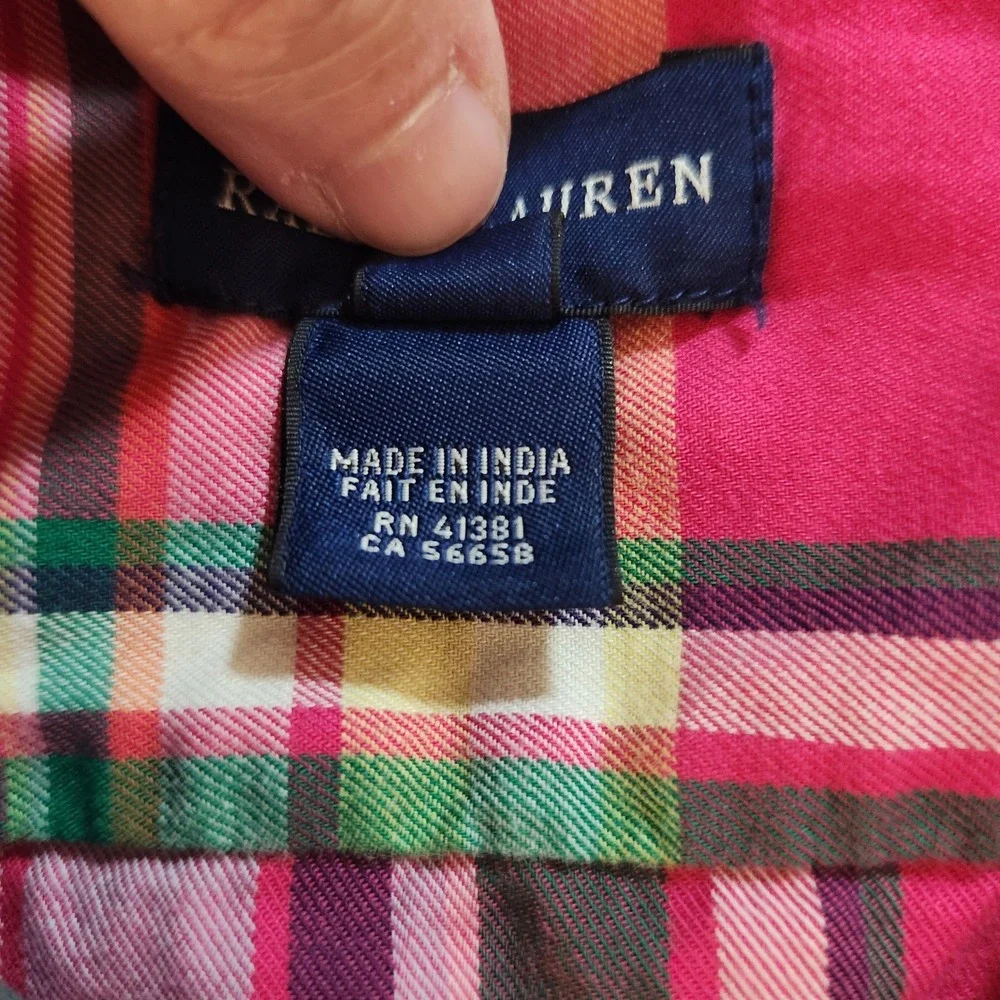 Ralph Lauren Plaid Button Down Shirt - Kids‎ Size 12 - Long Sleeve Button Down